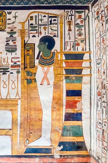 Le pilier djed peint, tombe de Nefertari